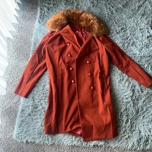 Men’s large orange peacoat